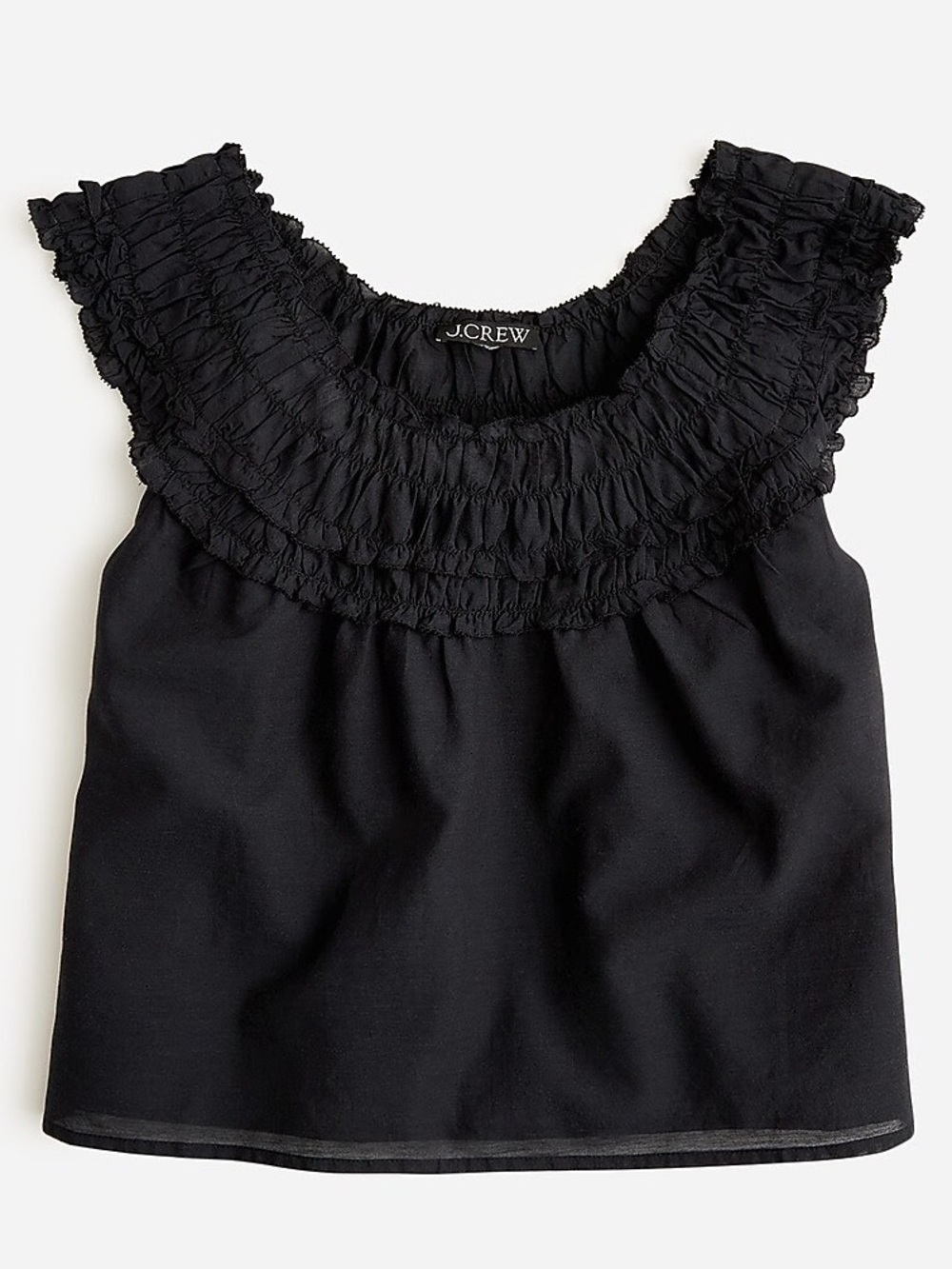 J.Crew Rosalie Top in Black Cotton Voile | XXL | EUC